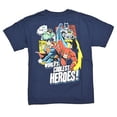 thumbnail image 1 of Justice League Boys' "World's Coolest Heroes!" T-shirt Large, Navy, 1 of 1