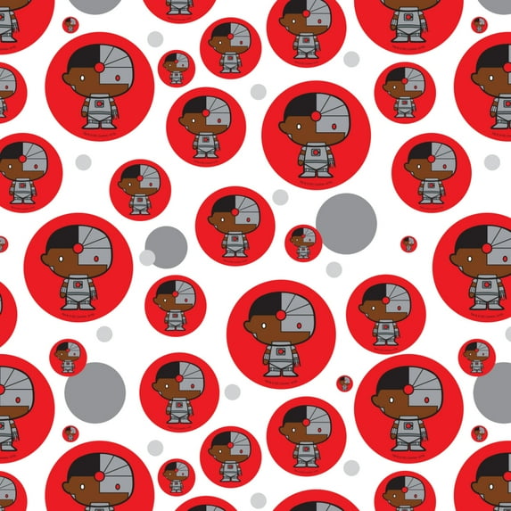 Justice League Cyborg Cute Chibi Character Premium Gift Wrap Wrapping Paper Roll