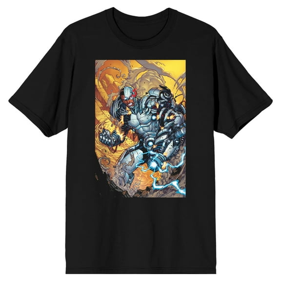 Justice League Cyborg Great Men's Black T-Shirt-3XL