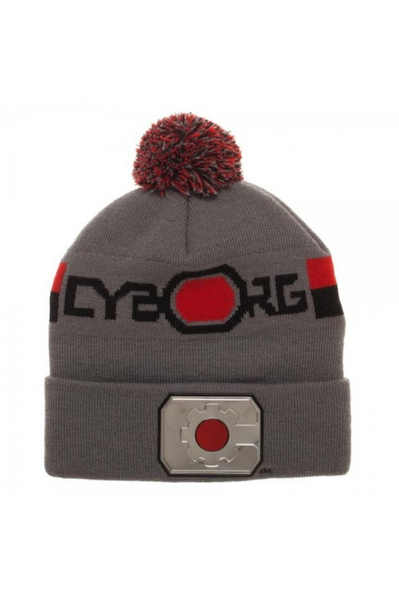 Cyborg Logo Chrome Weld Knit Pom Beanie Hat