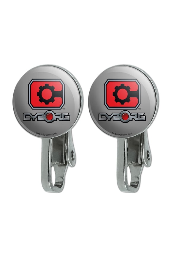 Justice League Cyborg Logo Novelty Clip-On Stud Earrings