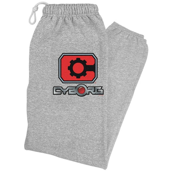 Justice League Cyborg Logo Unisex Jogger Sweatpants for Men and Women, Athletic Heather, Large