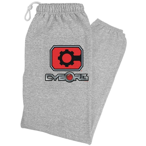 Justice League Cyborg Logo Unisex Jogger Sweatpants for Men and Women, Athletic Heather, Medium