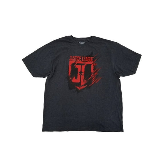 Justice League DC Comics Mens Charcoal Gray Graphic Logo T-Shirt 2XL