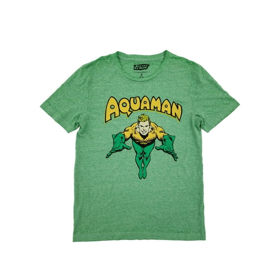 Justice League DC Comics Mens Heather Green Aquaman T-Shirt Small