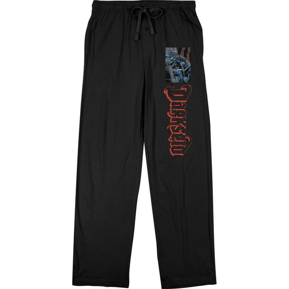 Justice League Darkseid Character Logo Black Graphic Sleep Pajama Pants- L