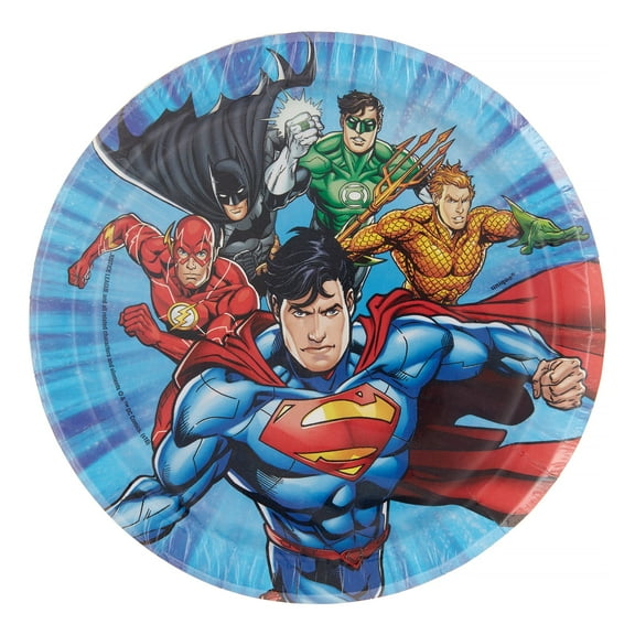 Justice League Dessert Plates, Round, 7", 8 Ct