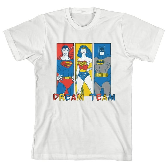 Justice League Dream Team Toddler Boy's White Tee-3T