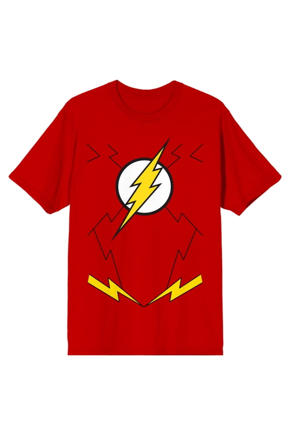 Justice League Flash Crest Men's Red T-shirt-XXL