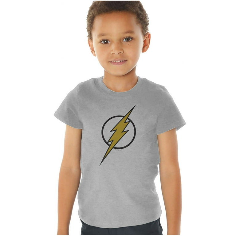 Justice League Flash Muted Color Bolt Kids T Shirt 2 for Youth Toddler Boys and Girls Athletic Heather Walmart
