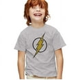 thumbnail image 1 of Justice League Flash Muted Color Bolt Kids T Shirt (Large) for Youth Toddler Boys and Girls, Athletic Heather, 1 of 5