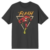 Justice League Flash Triangle Frame Men's Charcoal T-shirt - 3XL