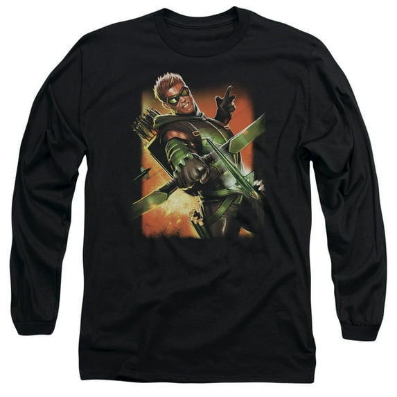 Justice League Green Arrow #1 Long Sleeve Adult 18/1 T-Shirt Black