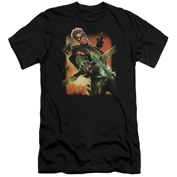 Justice League Green Arrow #1 Premium Canvas Adult Slim Fit 30/1 T-Shirt Black