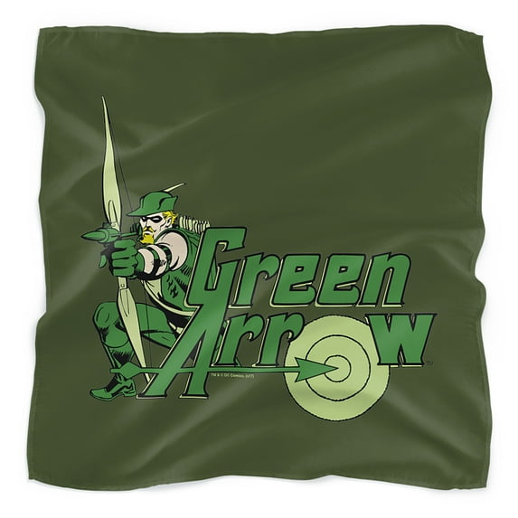 Justice League Green Arrow Charcter & Logo Bandana (21 in x 21 in)