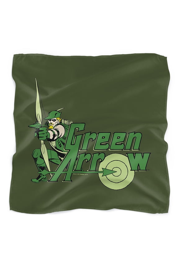 Justice League Green Arrow Charcter & Logo Bandana (21 in x 21 in)