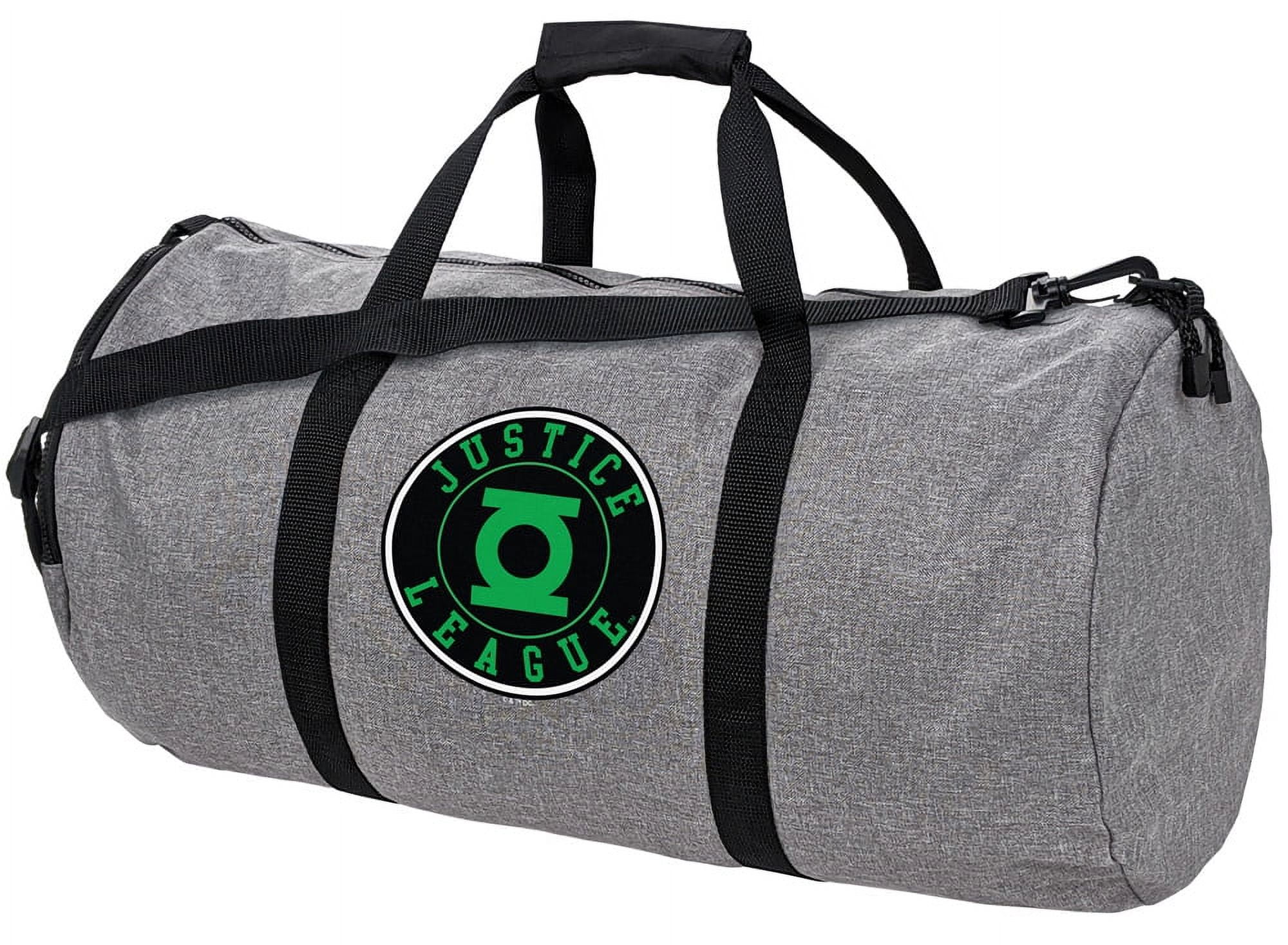 Justice League Green Lantern Athletic Logo Lightweight Duffel Bag for Sports and Gym Packable for Travel