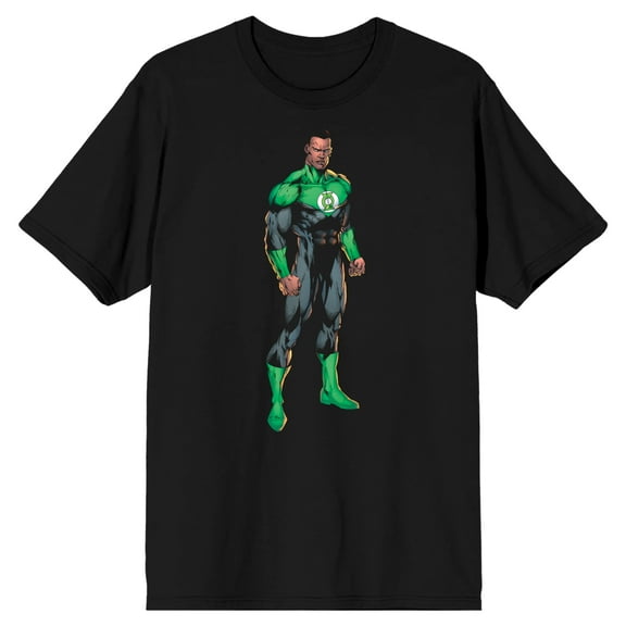 Justice League Green Lantern Superhero Men's Black T-Shirt-XL