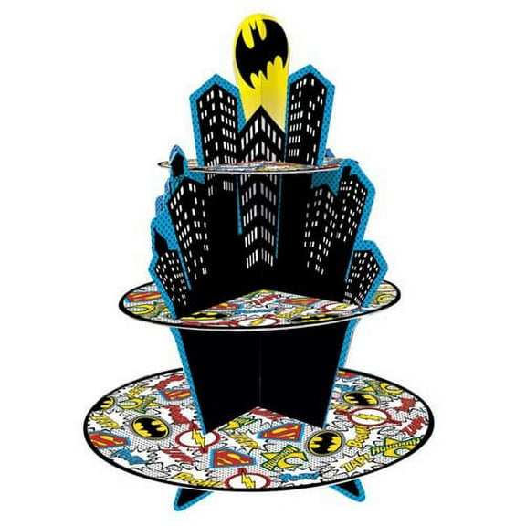 Justice League 'Heroes Unite' 3-Tiered Cupcake Stand (1ct)