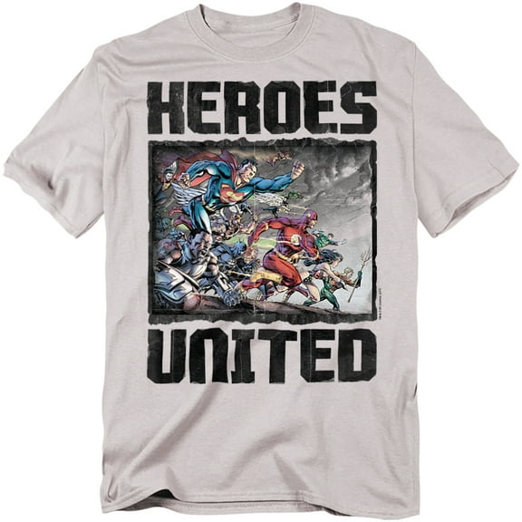 Justice League Heroes United Charge T-Shirt-Men's Large