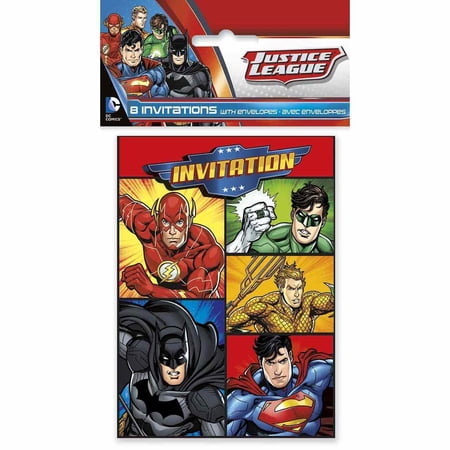 Justice League Invitations, 8ct