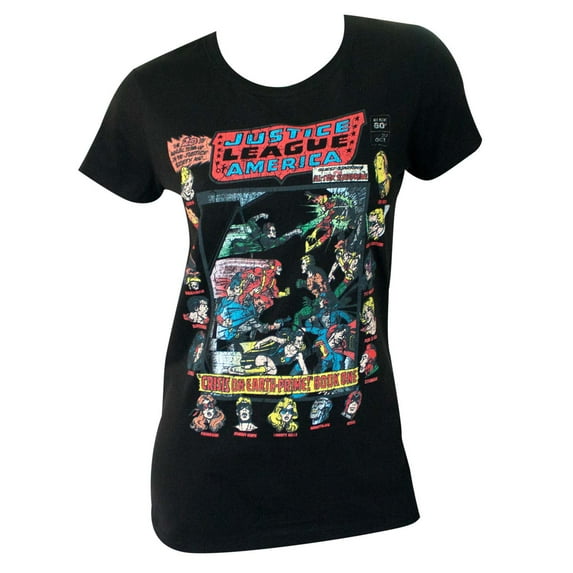 Justice League Juniors Black Group T-Shirt-XLarge