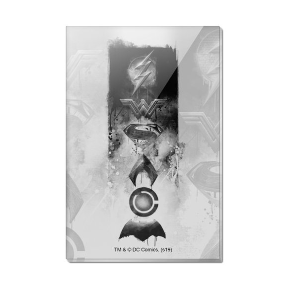 Justice League Justice League Emblems Rectangle Acrylic Fridge Refrigerator Magnet