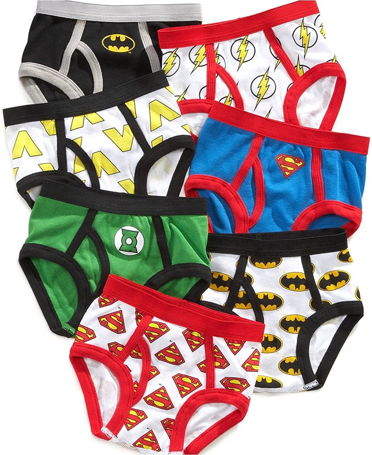 Justice League Little Boys' Toddler Briefs, Pack of Seven Batman Superman  Flash