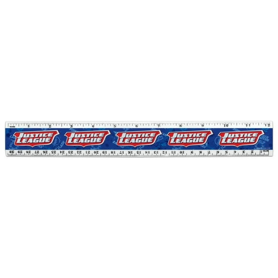 Justice League Logo 12 Inch Standard and Metric Plastic Ruler