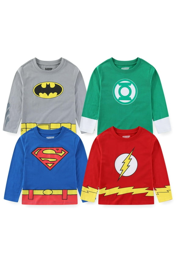 Long Sleeve Shirt (Boys), 4 Pack, Sizes 3T-8