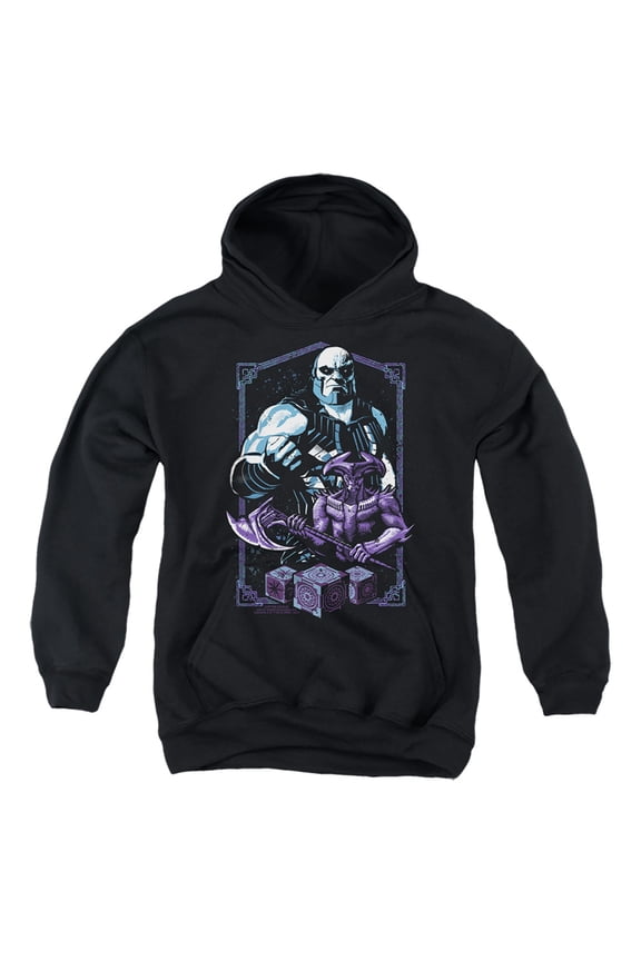 Justice League Movie Agents Of Darkness Kids Pull-Over Hoodie (X-Large) for Youth Boys and Girls, Black