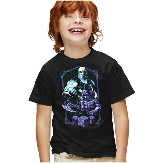 Justice League Movie Agents Of Darkness Kids T Shirt (Large) for Youth Toddler Boys and Girls, Black