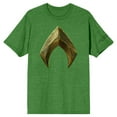 thumbnail image 1 of Justice League Movie Aquaman Bronze Logo Men's Irish Green Heather T-shirt-3XL, 1 of 2