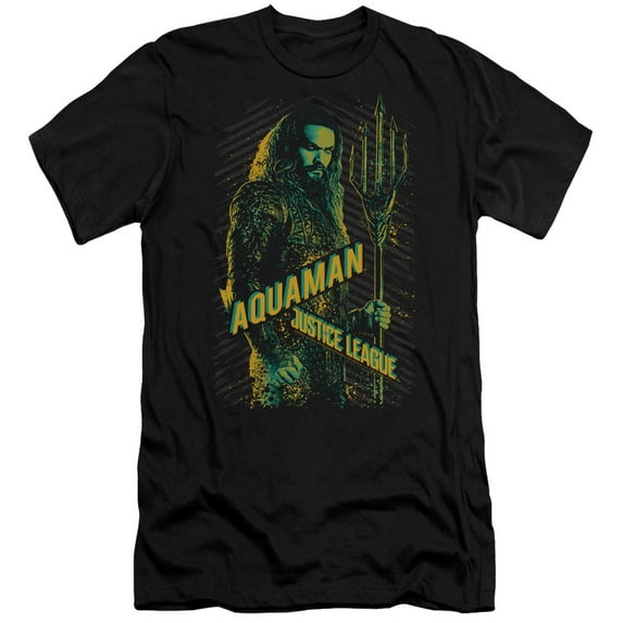 Justice League Movie Aquaman S/S Adult 30/1 T-Shirt Black
