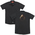 thumbnail image 1 of Justice League Movie Aquaman Logo (Back Print) Adult Work Shirt Black, 1 of 3