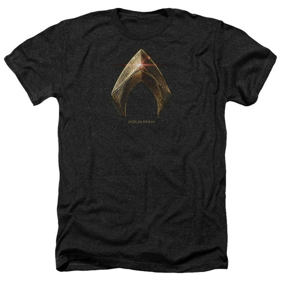 Justice League Movie - Aquaman Logo - Heather Short Sleeve Shirt - XXX-Large