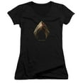thumbnail image 1 of Justice League Movie - Aquaman Logo - Juniors Cap Sleeve V-Neck Shirt - Small, 1 of 2