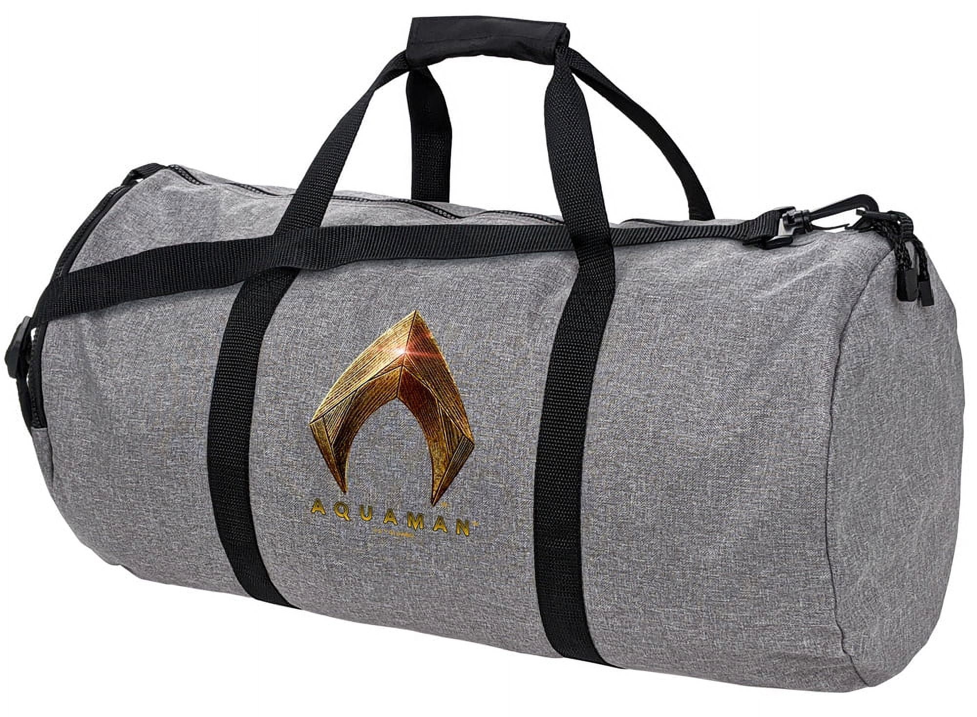 Justice League Movie Aquaman Logo Lightweight Duffel Bag for Sports and Gym Packable for Travel
