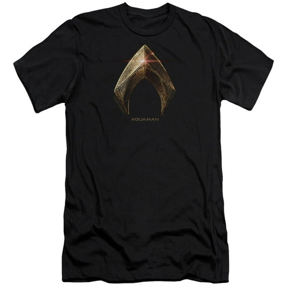 Justice League Movie Aquaman Logo S/S Adult 30/1 T-Shirt Black