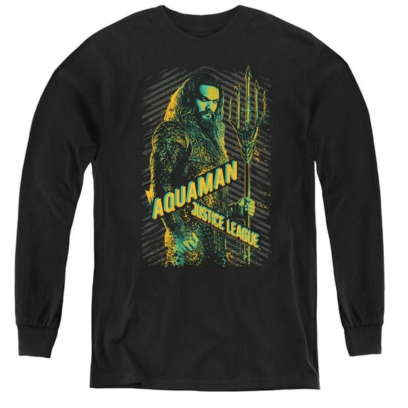 Justice League Movie - Aquaman - Youth Long Sleeve Shirt - X-Large
