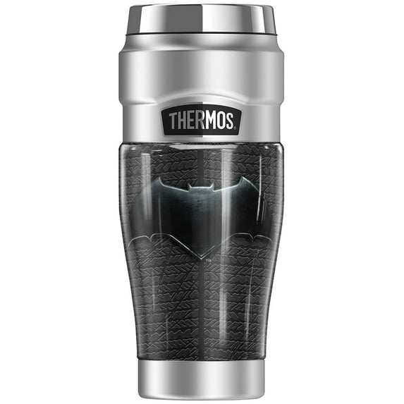 Justice League Movie Batman Chest Logo, THERMOS STAINLESS KING Stainless Steel Travel Tumbler, Vacuum insulated & Double Wall, 16oz