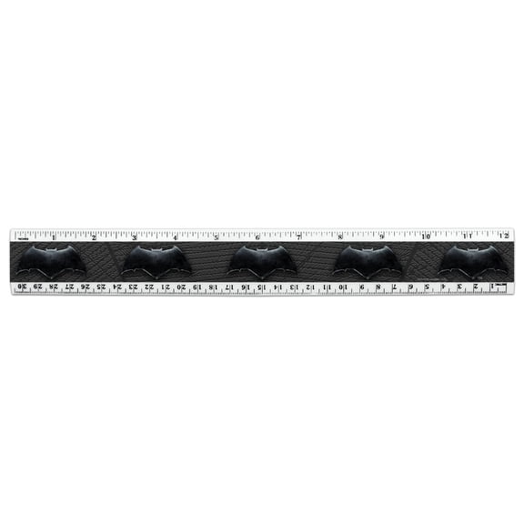 Justice League Movie Batman Logo 12 Inch Standard and Metric Plastic Ruler