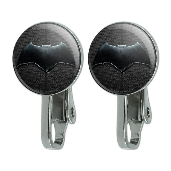 Justice League Movie Batman Logo Novelty Clip-On Stud Earrings