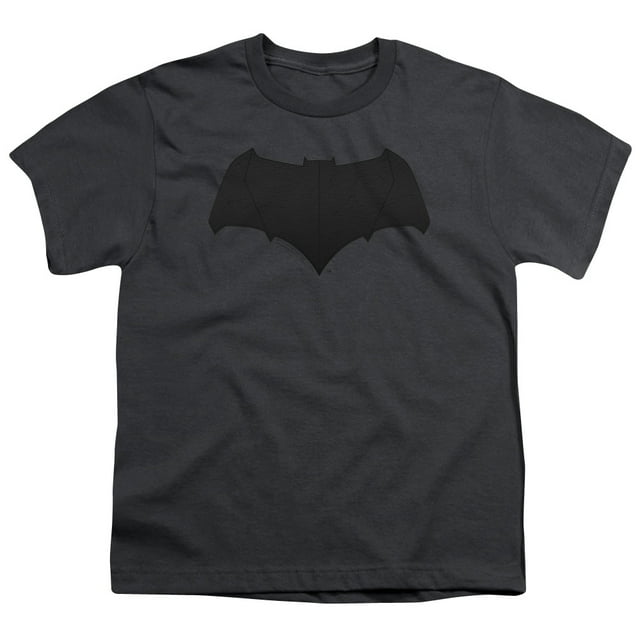 Justice League Movie Batman Logo S/S Youth 18/1 T-Shirt Charcoal ...