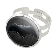 Justice League Movie Batman Logo Silver Plated Adjustable Novelty Ring