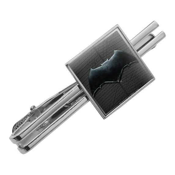Justice League Movie Batman Logo Square Tie Bar Clip Clasp Tack- Silver or Gold