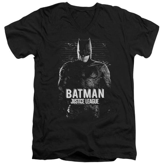 Justice League Movie - Batman - Slim Fit V Neck Shirt - X-Large