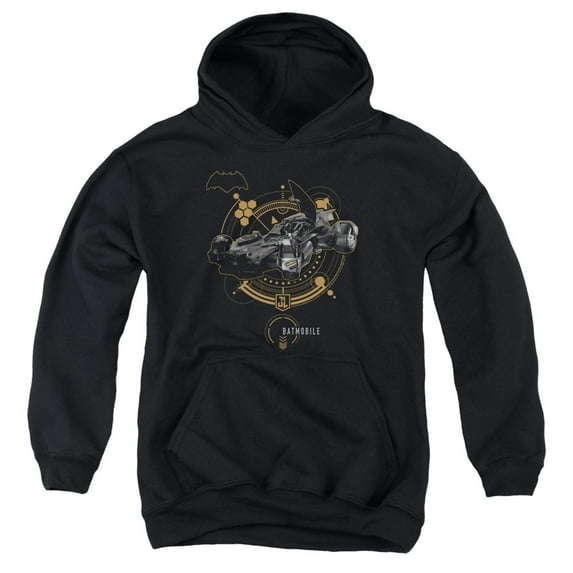Justice League Movie - Batmobile - Youth Hooded Sweatshirt - Medium