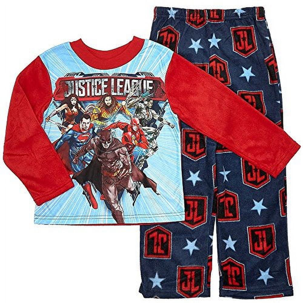 JUSTICE LEAGUE Movie Boy's Flannel, Fleece Pajama Pants Set, Size 8
