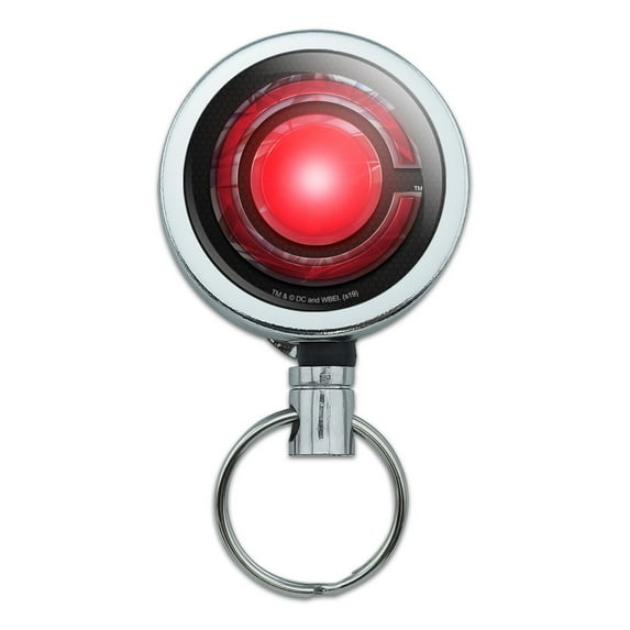 Justice League Movie Cyborg Logo Heavy Duty Metal Retractable Reel ID Badge Key Card Tag Holder with Belt Clip